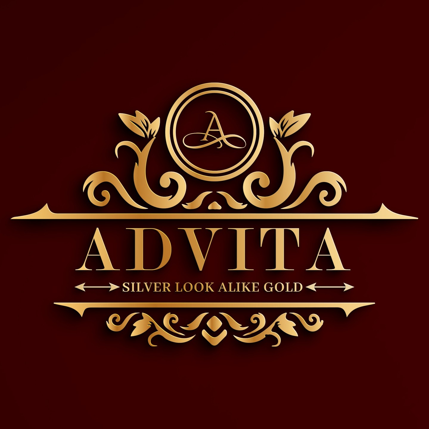 Advita jewelry logo design showcasing silver look alike gold branding