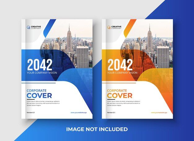 Corporate book cover design for company vision and annual business reports with modern layout