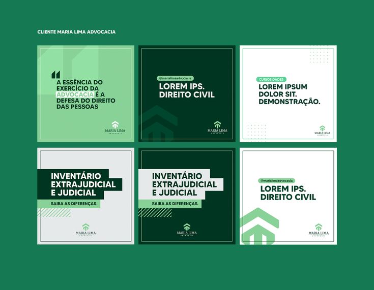 Law firm social media post design for Maria Lima Advocacia with clean layout and legal awareness content