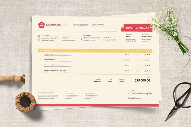 Minimal invoice design with clean layout