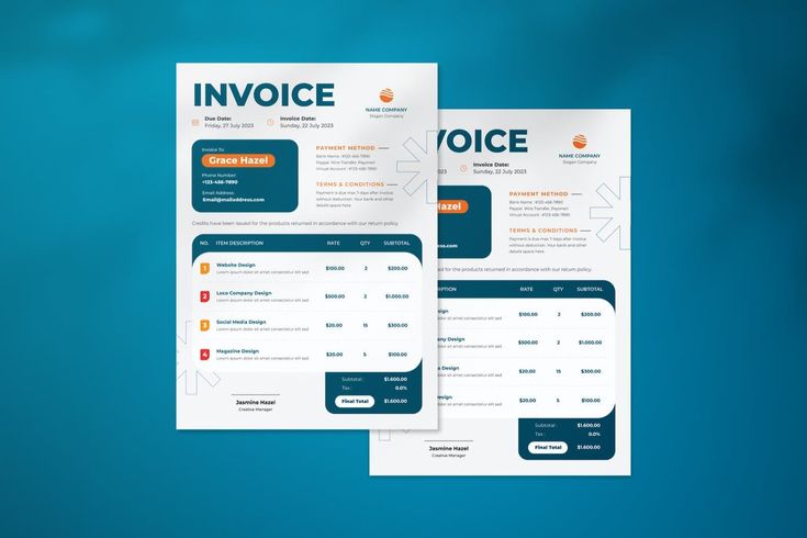 Creative agency invoice design