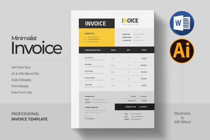 Editable invoice template design