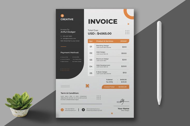 Print ready invoice design