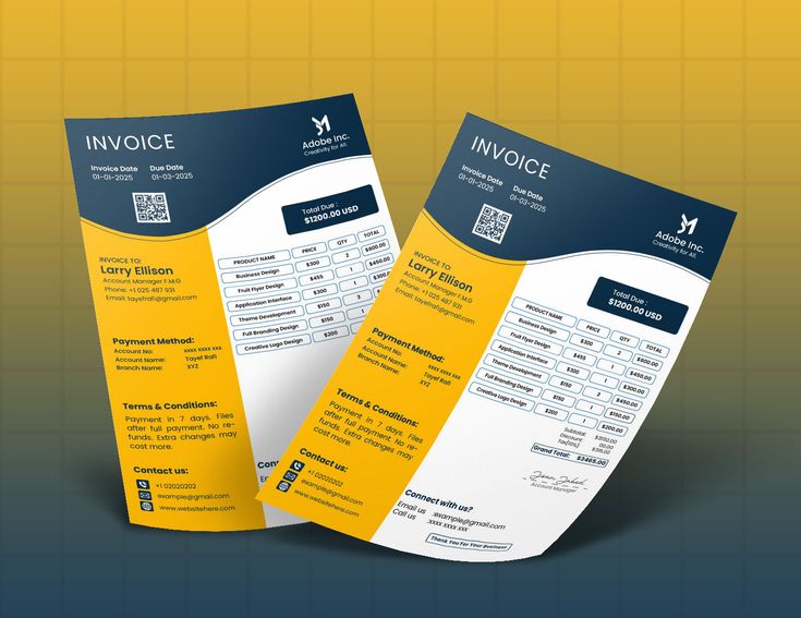 Bold color invoice design