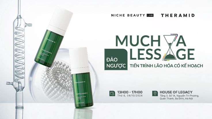 Minimal clinical skincare product label design with clean typography and modern layout