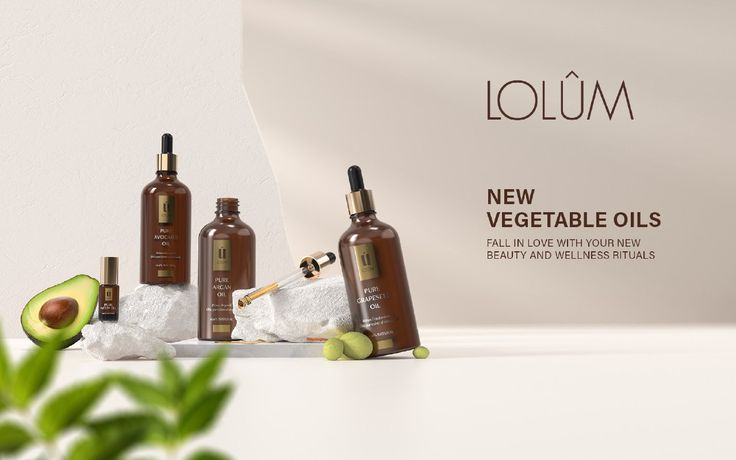 Natural vegetable oil label design with earthy tones and organic branding style