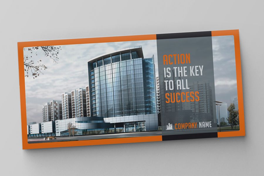Corporate real estate banner featuring modern commercial building