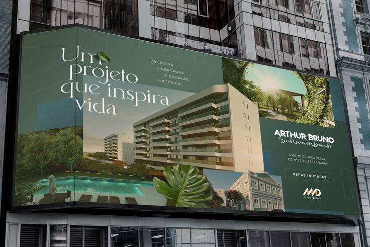Inspirational real estate construction banner with modern apartment visuals