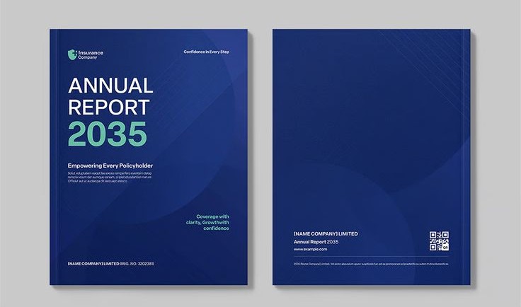 Corporate annual report brochure design layout