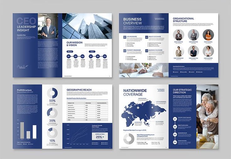 Corporate annual report brochure design layout
