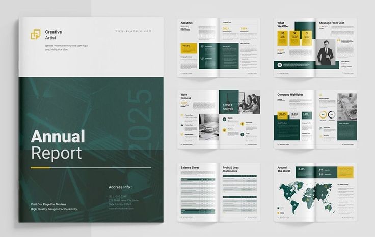 Modern corporate annual report brochure layout
