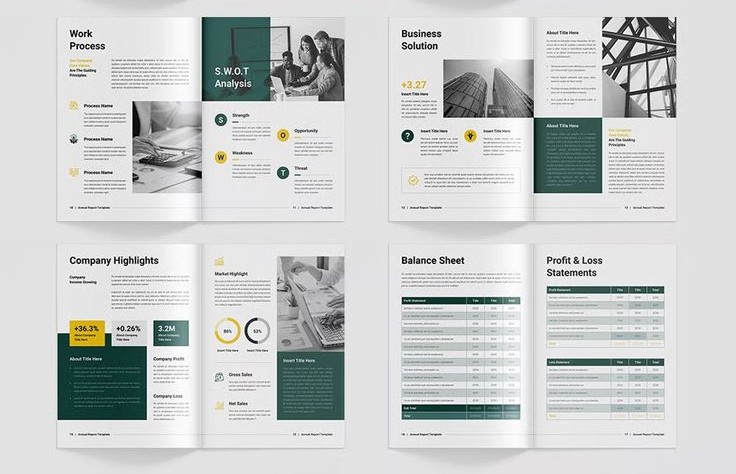 Modern corporate annual report brochure layout