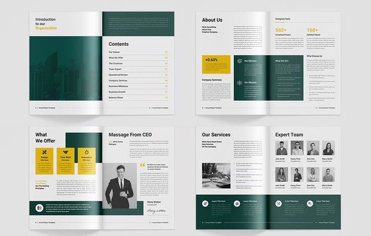 Modern corporate annual report brochure layout