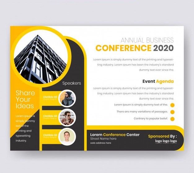 Annual business meetup poster with professional layout and bold typography