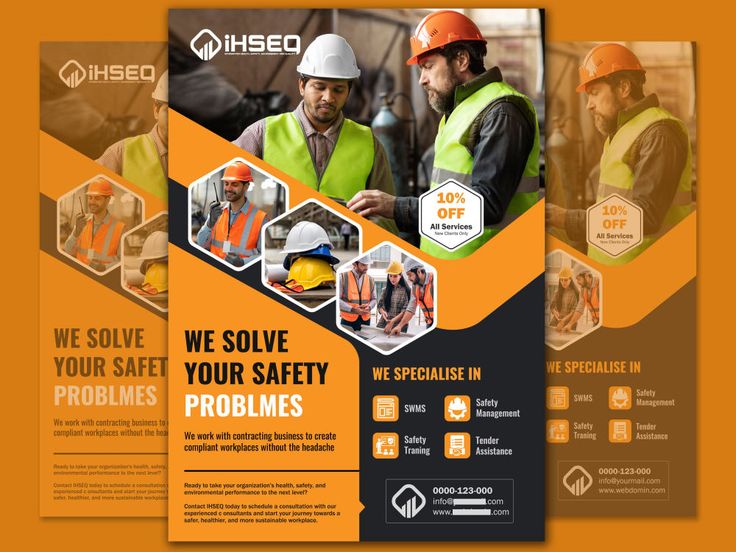 Construction company flyer design for building and renovation services