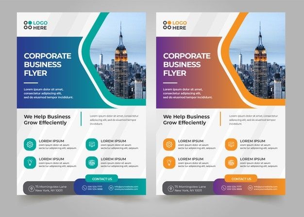 Corporate business partner flyer design with modern layout
