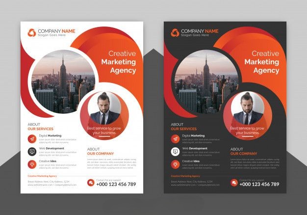 Creative marketing agency flyer design with bold visuals