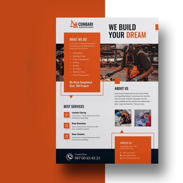 Corporate multi-service flyer design for business promotion