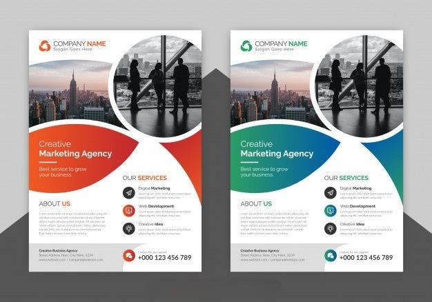Creative marketing agency flyer design promoting digital and branding services