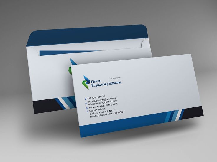 Corporate envelope design for Elenet Engineering Services with clean layout