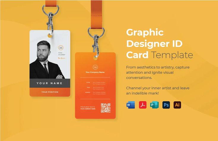 Personal ID card design for graphic designer with modern style
