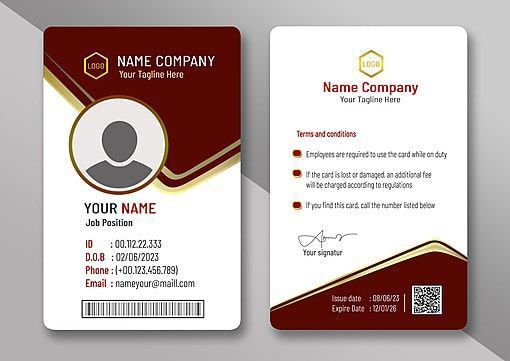 Corporate employee ID card design for enterprise organization