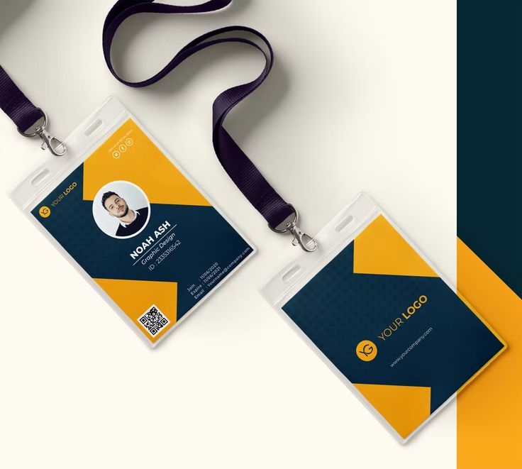 Premium corporate ID card design with barcode and clean layout