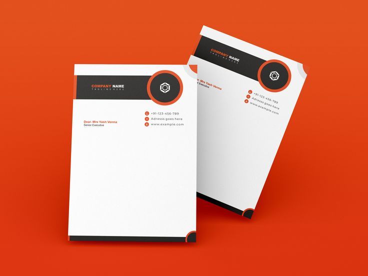 Creative agency letterhead design with modern graphics and branding