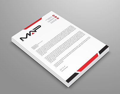 Corporate identity letterhead design with consistent branding elements
