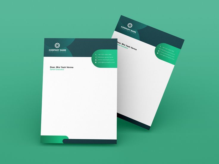 teal patterned professional corporate letterhead design