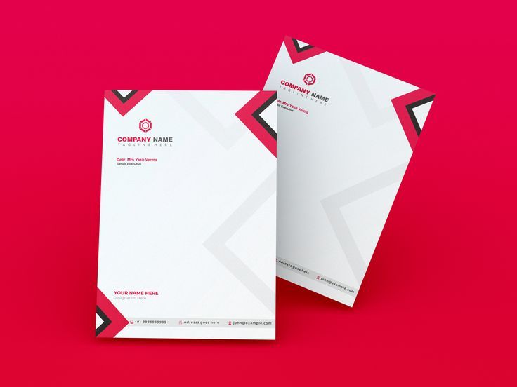 minimal branding letterhead design with matching business card