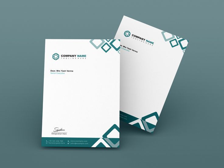modern green corporate letterhead design with clean professional layout