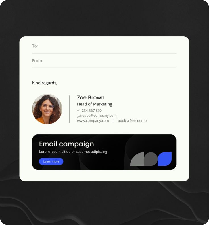 Minimal corporate email signature design with clean typography
