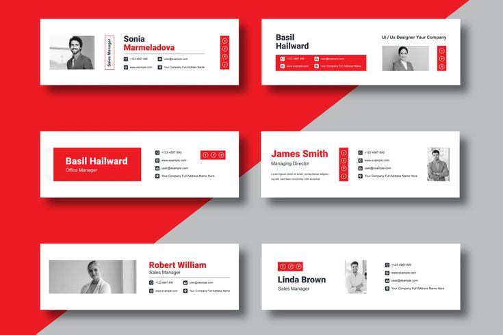 Modern professional email signature design with clean layout and brand elements