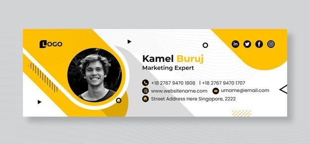 Personal branding email signature design with profile image