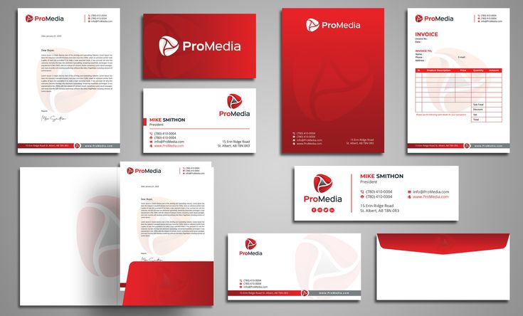 ProMedia Group creative media brand identity stationery design