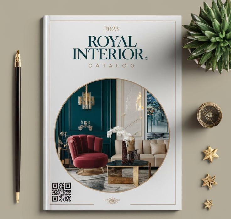 Professional multi-page layout for a luxury interior design magazine titled Elegance