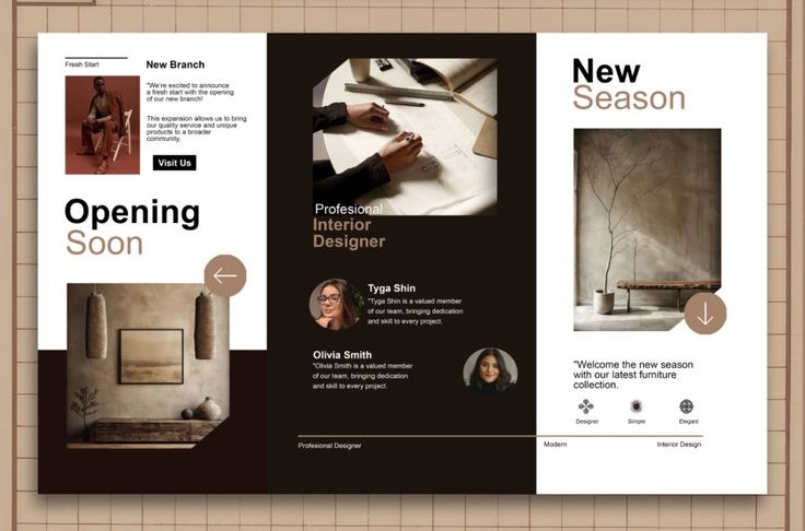 Elegant white catalog titled Royal Interior 2023 with a circular cutout showing a luxury room