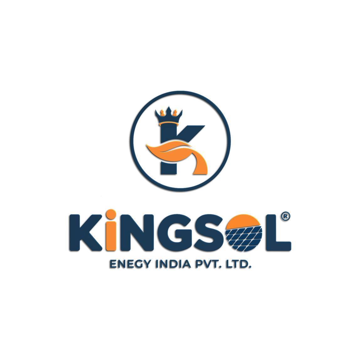 Kingsol Energy logo with solar panels and clean corporate identity