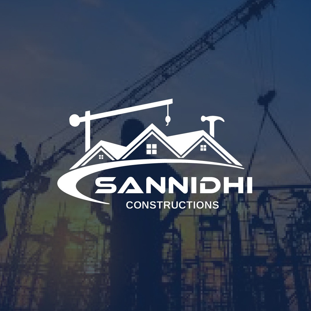 Sannidh Constructions logo design with architectural and construction elements