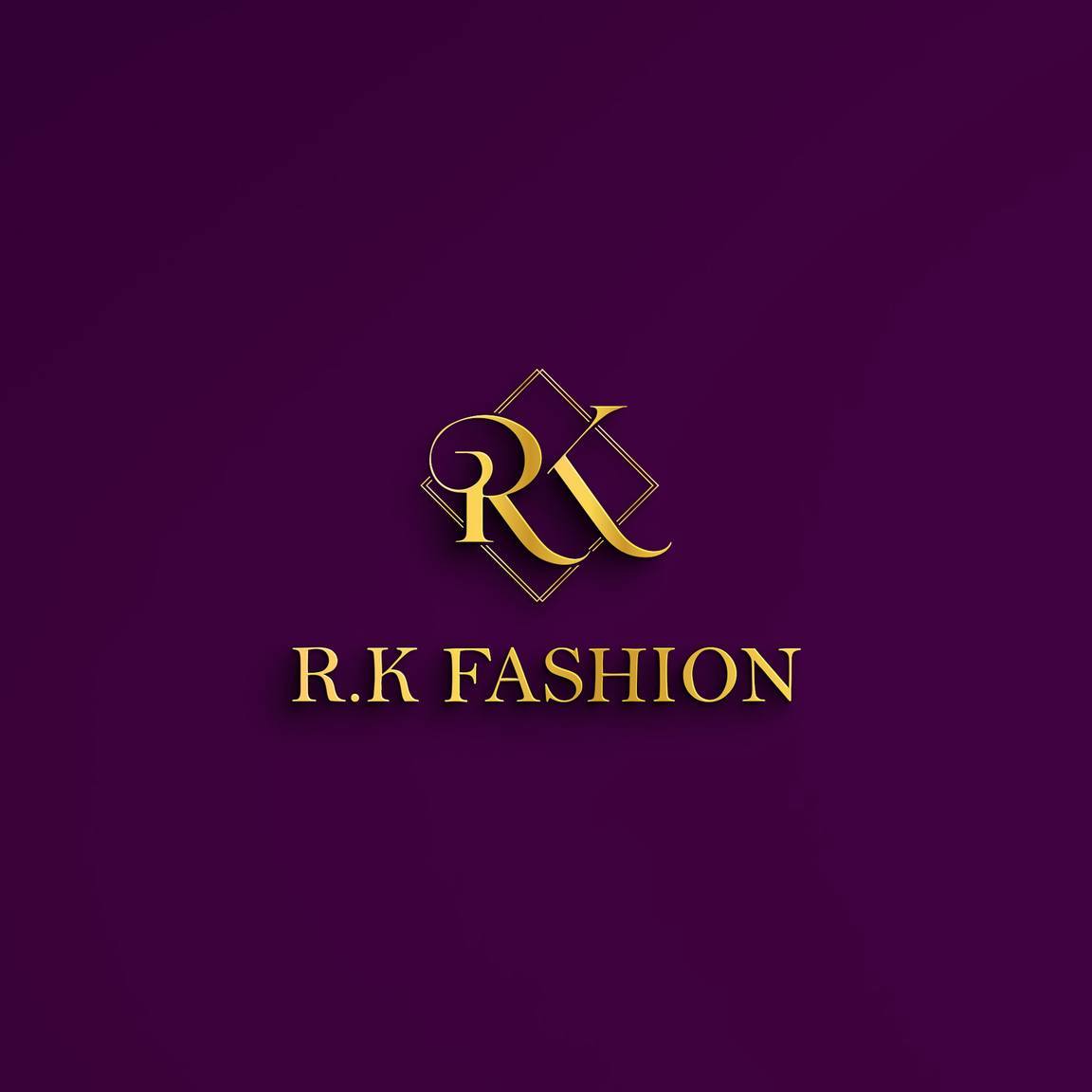 R.K Fashion apparel brand logo design with elegant monogram typography