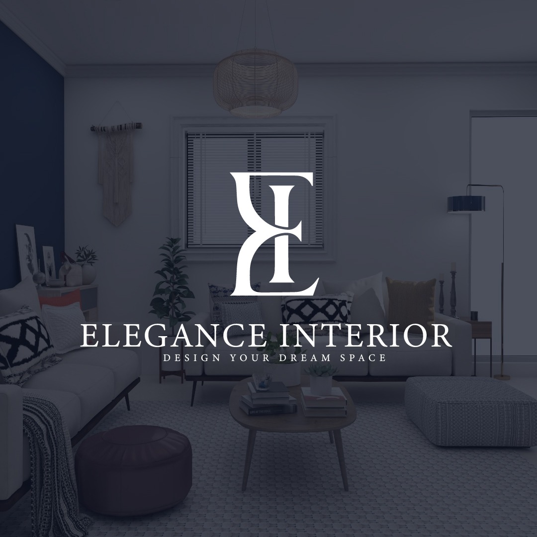 Elegance Interior luxury interior design logo with modern monogram