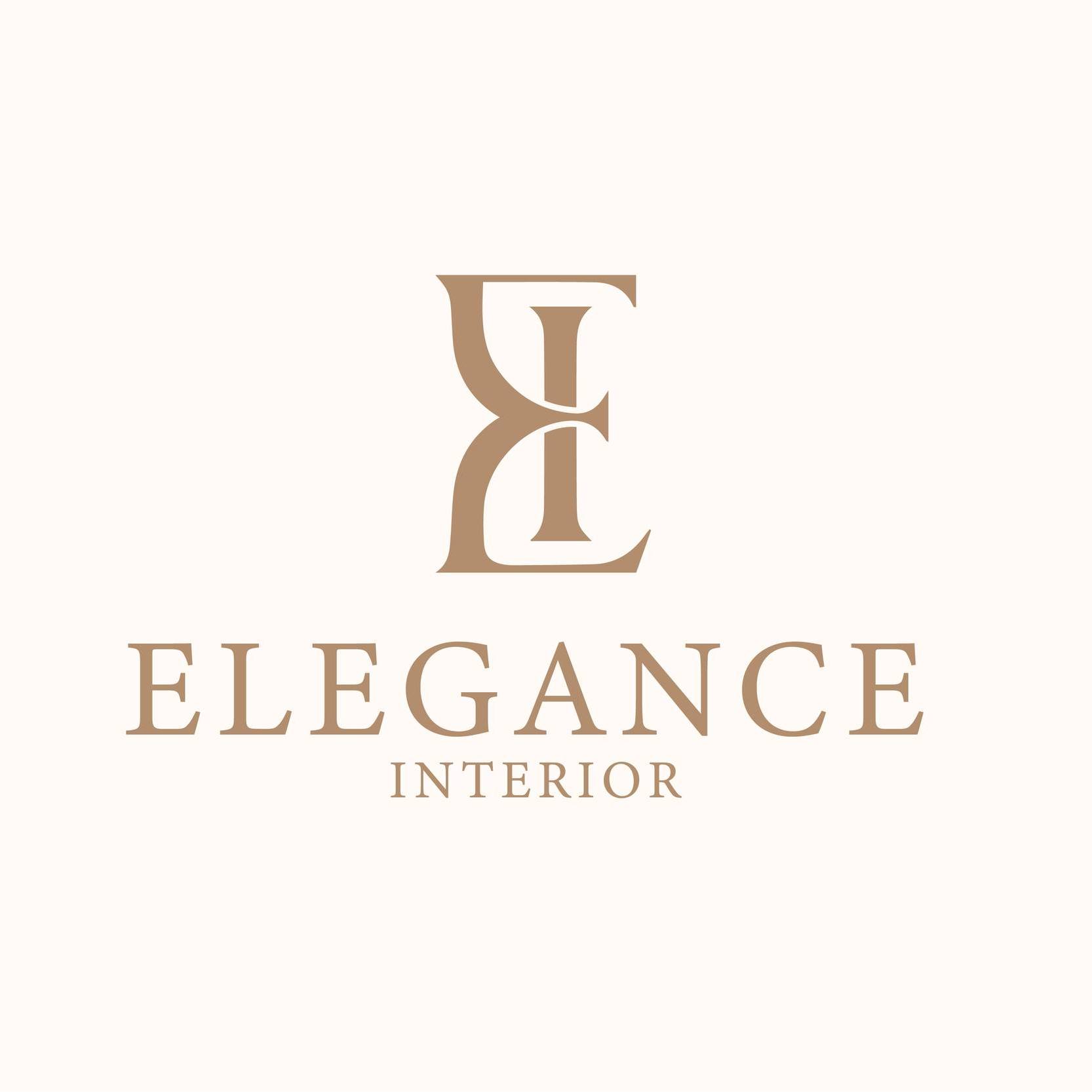 Elegance Interior luxury interior design logo with modern monogram