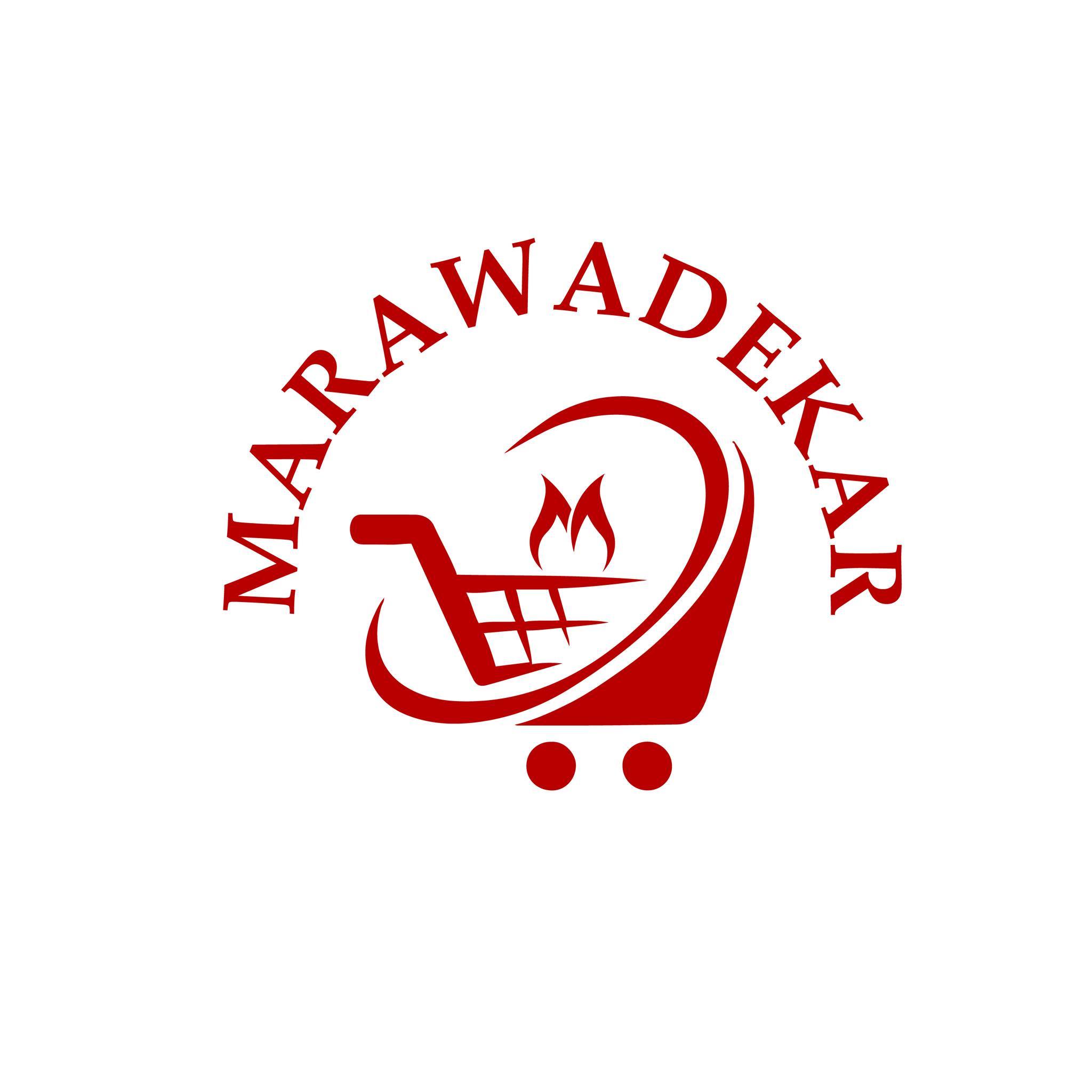 Marawadekar retail and food brand logo with shopping cart icon