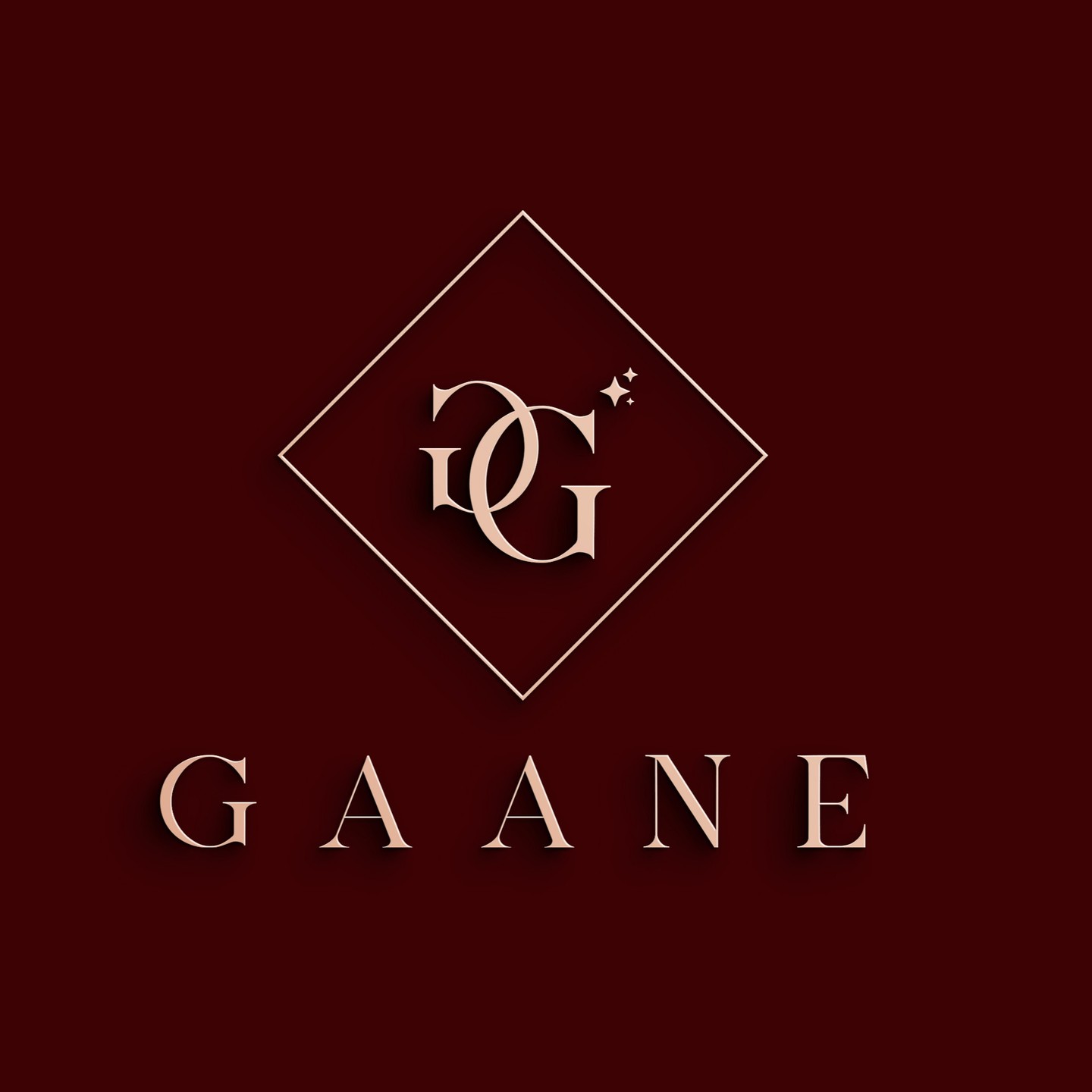 Gaane luxury brand logo with elegant typography and premium retail aesthetics