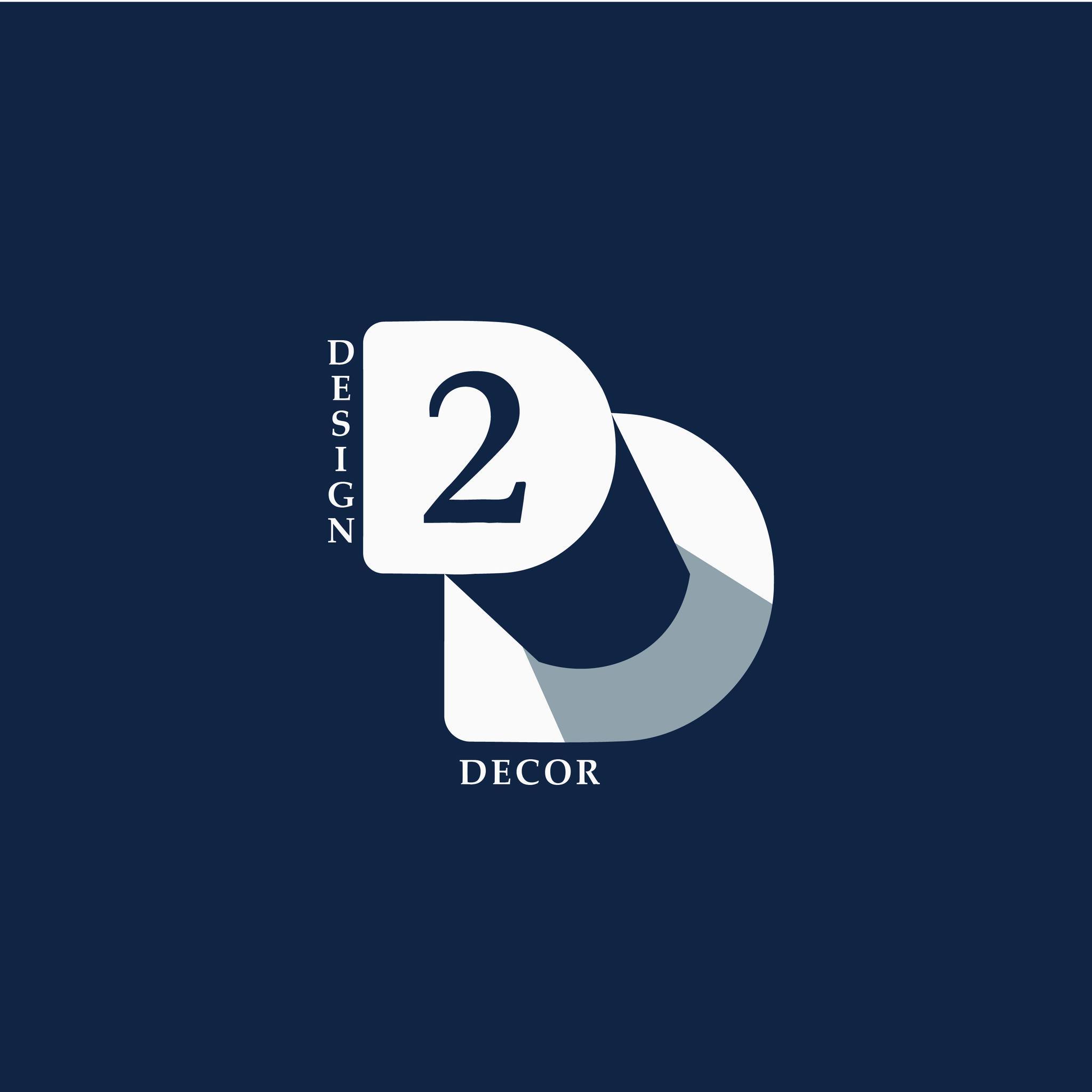 Modern interior design logo for Design 2 Decor home décor brand