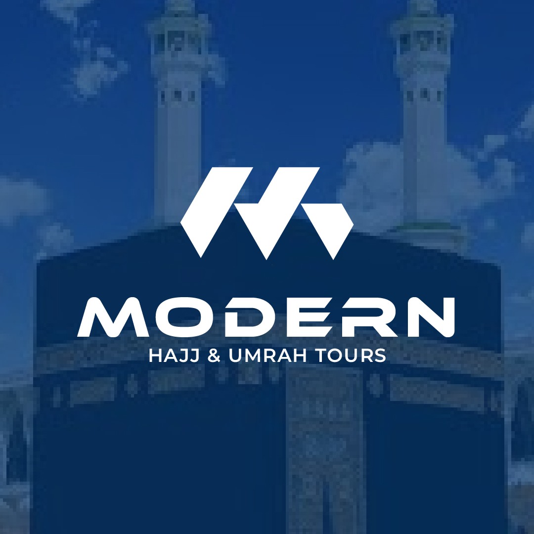 Modern Hajj and Umrah tour logo design for Islamic travel brand