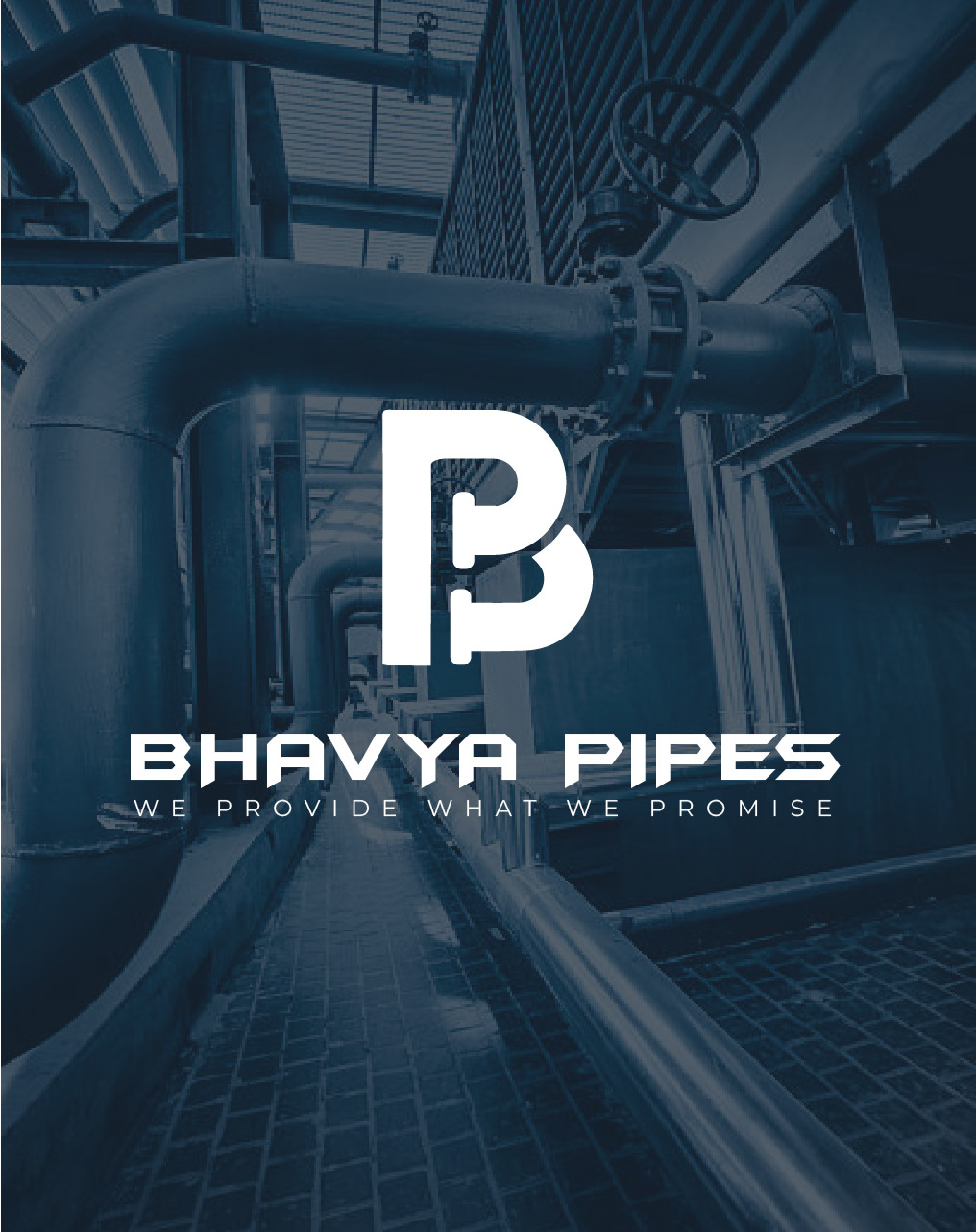 Bhavya Pipes industrial manufacturing company logo design