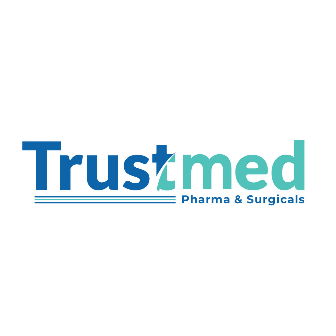 Trusted Pharma and Surgicals medical logo with clean typography