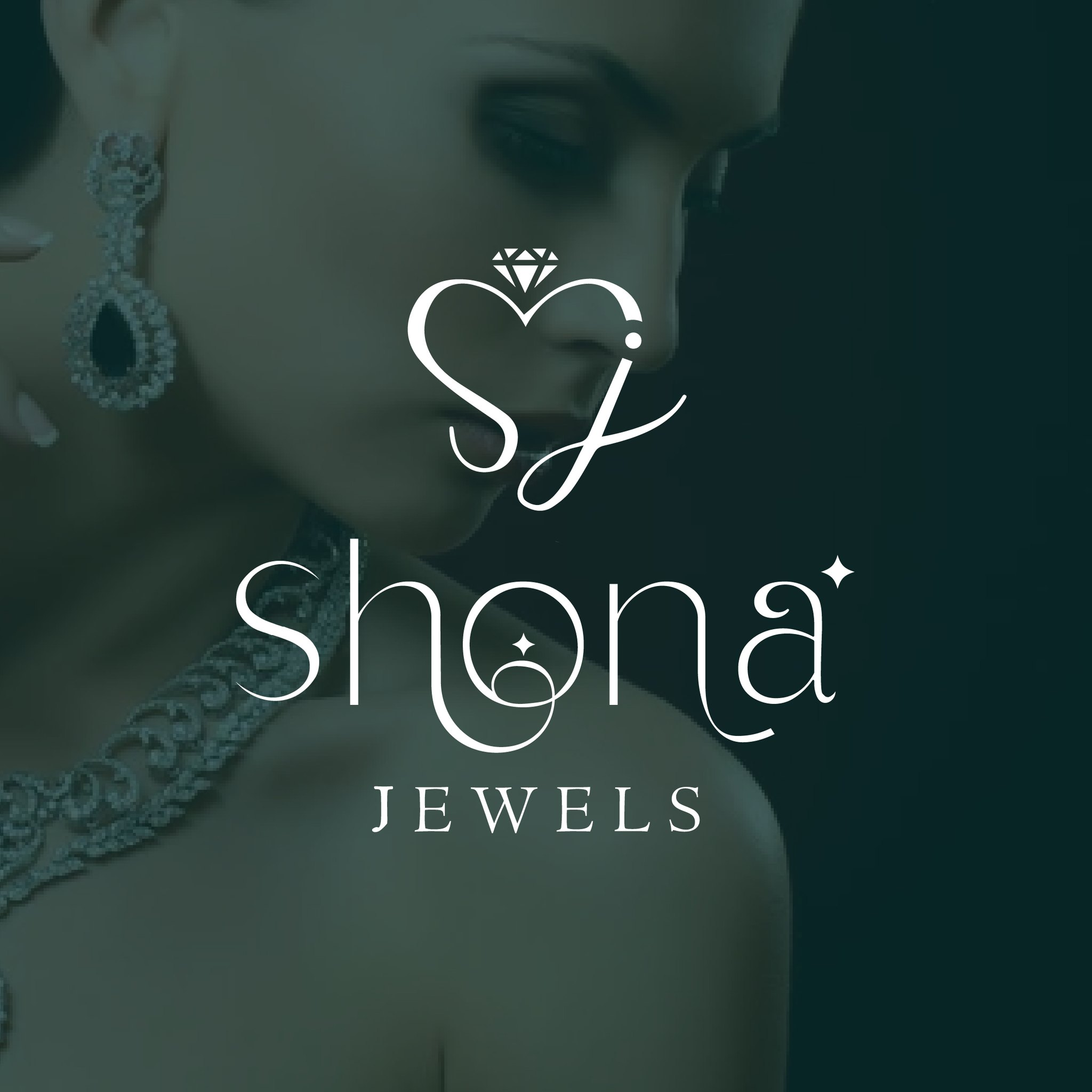 Shona Jewels luxury jewellery logo with diamond symbol and elegant typography
